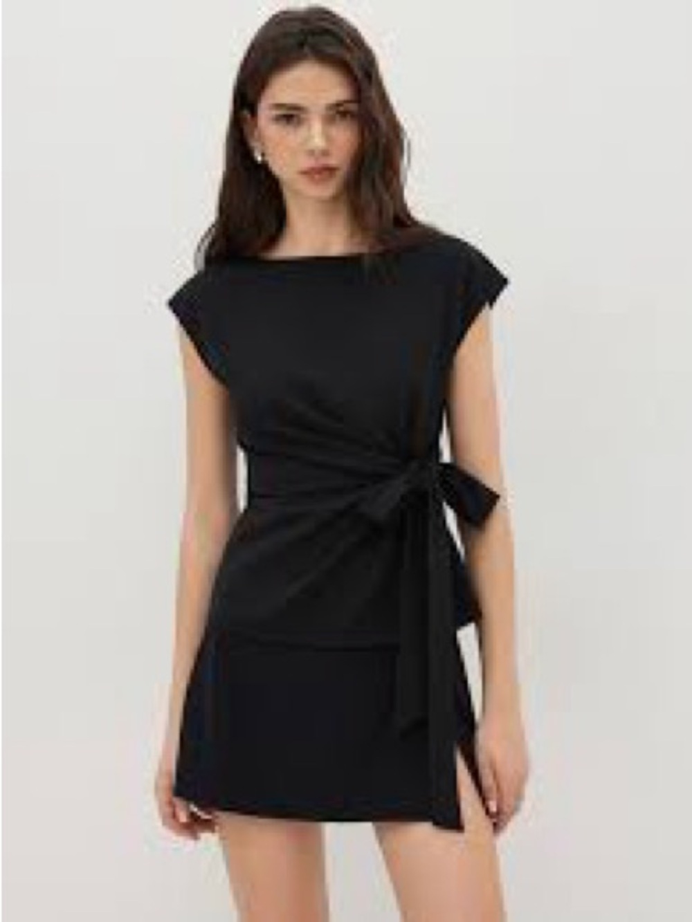 CIDER NWT BOAT NECK KNOTTED OVERSIZED TOP XL BLACK